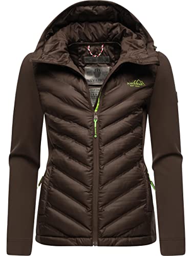 Navahoo Damen leichte Übergangsjacke Steppjacke mit Kapuze Nimm Mich Mit Dark Choco Gr. S von Navahoo