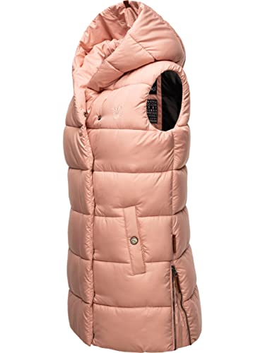 Navahoo warme Damen Winter Steppweste lang mit Kapuze Madilynaa Rose Gr. XL von Navahoo