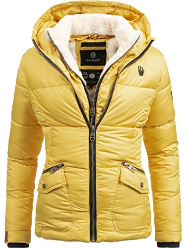 Navahoo Damen warme Winter Steppjacke Megan Gelb Gr. S von Navahoo