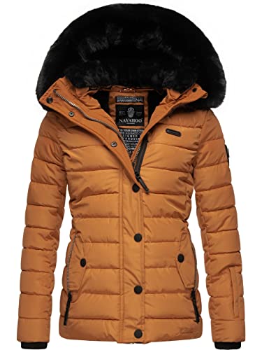 Navahoo Damen warme Winter Steppjacke mit Abnehmbarer Kunstfell-Kapuze Milianaa Rusty Cinnamon Gr. XS von Navahoo