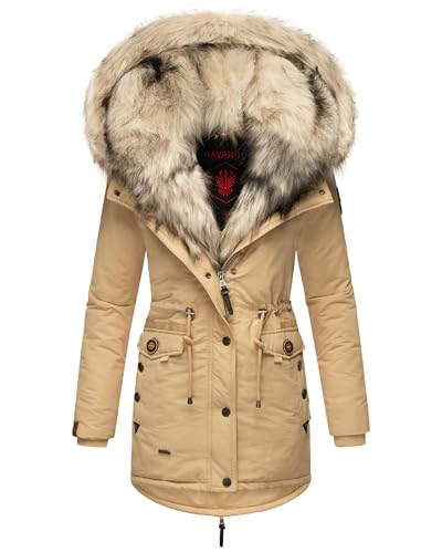 Navahoo Damen Warmer Winterparka mit Kapuze Sweety Beige Gr. L von Navahoo