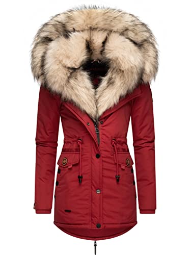 Navahoo Damen Warmer Winterparka mit Kapuze Sweety Dark Red Gr. S von Navahoo