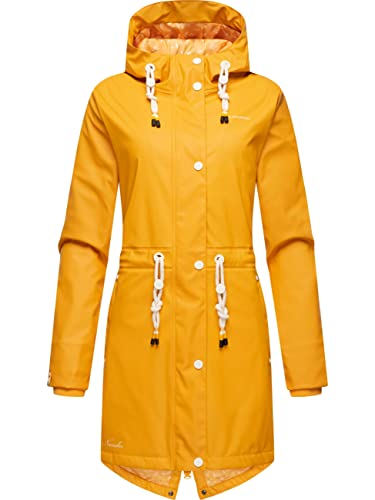 Navahoo Damen wasserdichte Übergangsjacke Regenjacke Flower of Ocean Amber Yellow Gr. L von Navahoo
