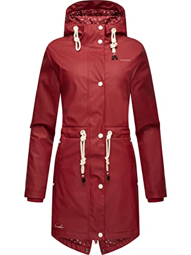 Navahoo Damen wasserdichte Übergangsjacke Regenjacke Flower of Ocean Blood Red Gr. 3XL von Navahoo