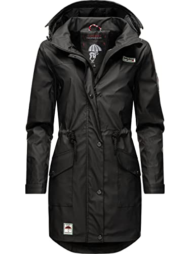 Navahoo Damen wasserdichter gefütterter Regenmantel Deike Schwarz Gr. XXL von Navahoo