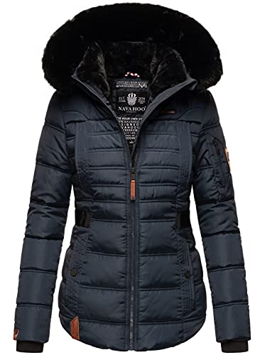 Navahoo Designer Damen Winter Jacke Steppjacke Winterjacke Stepp gesteppt B844 [B844-Melik-Navy-Gr.S] von Navahoo