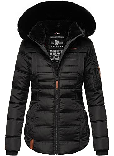 Navahoo Designer Damen Winter Jacke Steppjacke Winterjacke Stepp gesteppt B844 [B844-Melik-Schwarz-Gr.S] von Navahoo