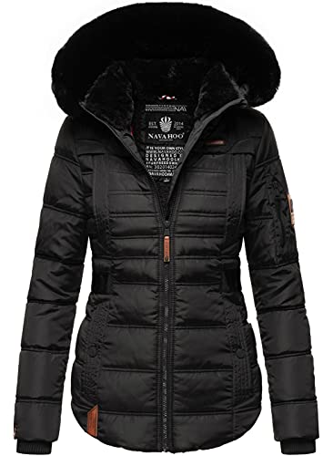 Navahoo Designer Damen Winter Jacke Steppjacke Winterjacke Stepp gesteppt B844 [B844-Melik-Schwarz-Gr.XS] von Navahoo