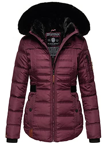Navahoo Designer Damen Winter Jacke Steppjacke Winterjacke Stepp gesteppt B844 [B844-Melik-Weinrot-Gr.XS] von Navahoo