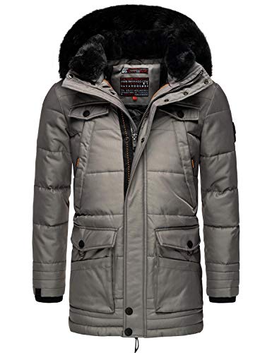 Navahoo Herren Winter Jacke Wintermantel Parka mit Abnehmbarer Kunstfellkapuze Luaan Grey Gr. XXL Navahoo Herren Winter Jacke Wintermantel Parka mit Abnehmbarer Kunstfellkapuze Luaan Grey Gr. XXL von Navahoo