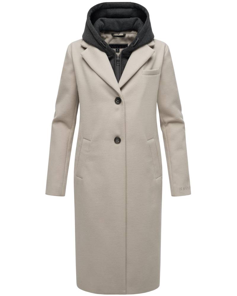 Navahoo Langmantel "Kekstraum 14" Damen Mantel in Woll-Optik mit herausnehmbarem Sweat-Einsatz von Navahoo