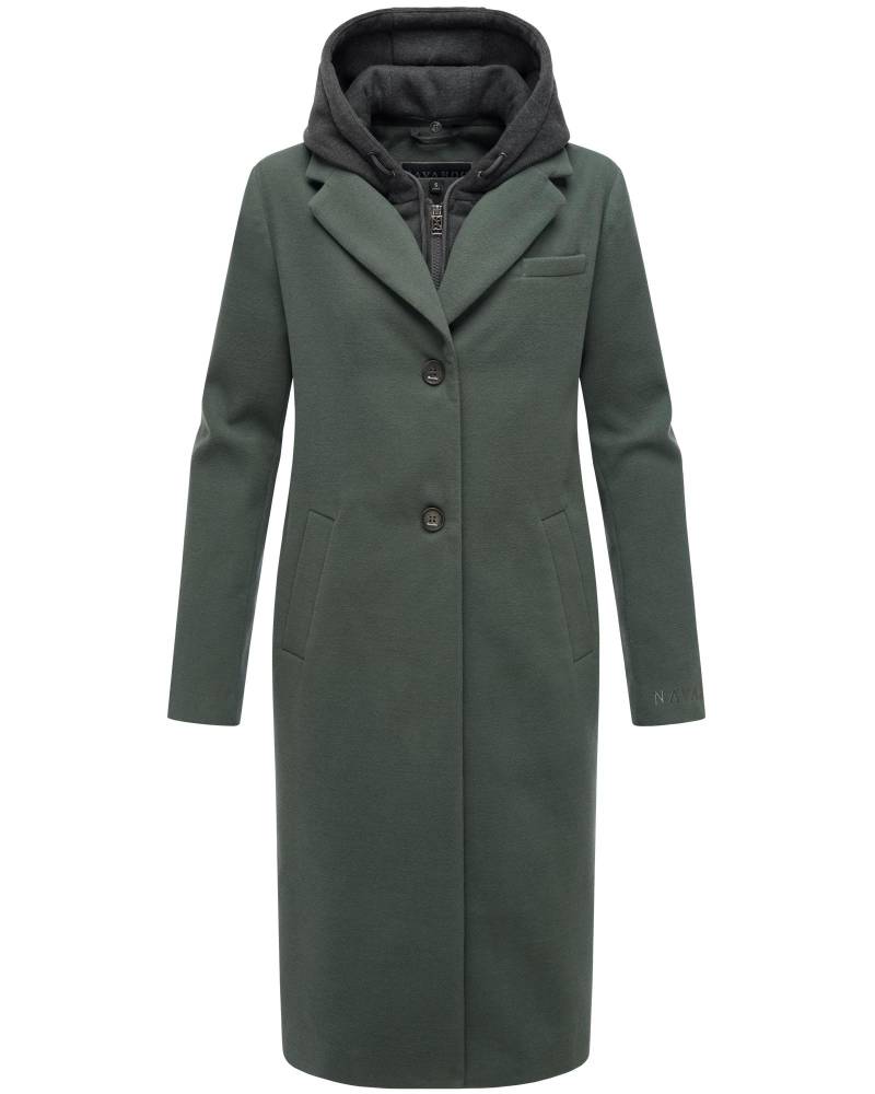 Navahoo Langmantel "Kekstraum 14", Damen Mantel in Woll-Optik mit herausnehmbarem Sweat-Einsatz von Navahoo