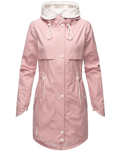 Navahoo Leichter Damen Übergangsmantel Langer Parka mit Kapuze Xankaa Powder Rose Gr. XXL von Navahoo
