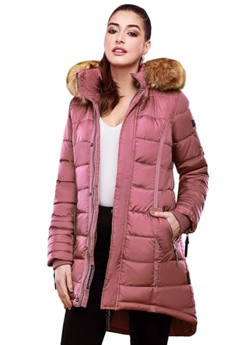 Navahoo Papaya Damen Winter Jacke Steppjacke Mantel Parka gesteppt warm B374 [B374-Papaya-D.-Rosa-Gr.S] von Navahoo