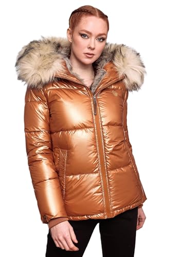 Navahoo Premium Damen Winter Jacke Parka Mantel Winterjacke warm Kunstfell B828 [B828-Tikun-Cinnamon-Gr.L] von Navahoo