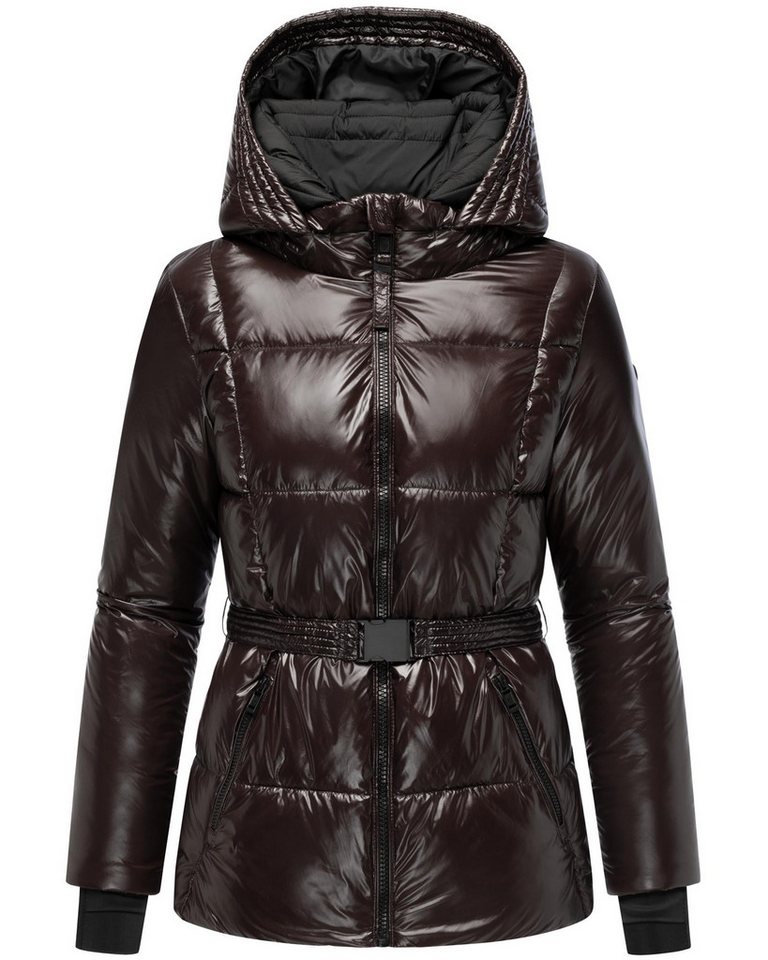 Navahoo Steppjacke Eisglanz 14 Glänzende Damen Winterjacke mit Taillengürtel von Navahoo