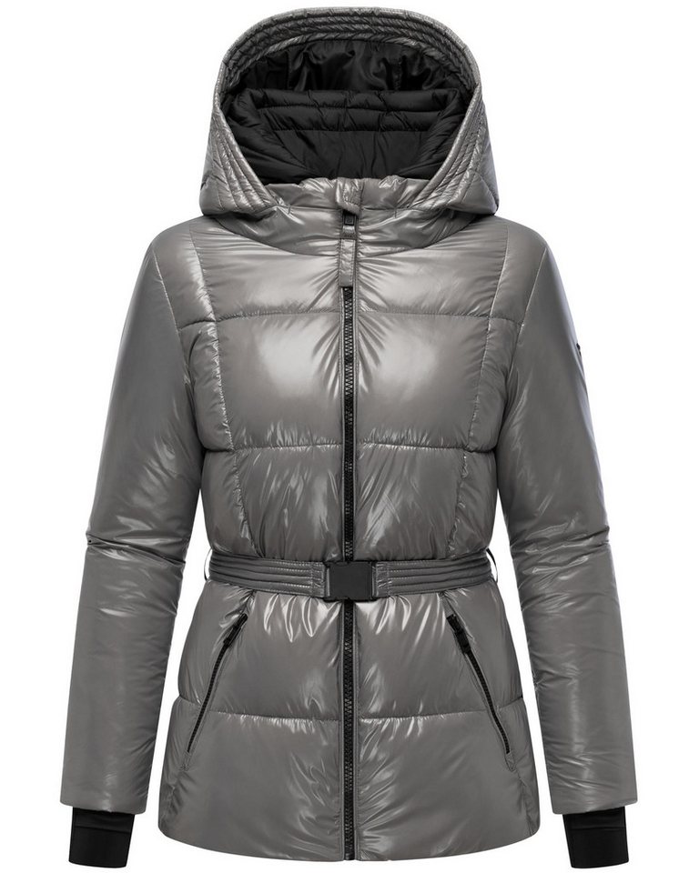 Navahoo Steppjacke Eisglanz 14 Glänzende Damen Winterjacke mit Taillengürtel von Navahoo
