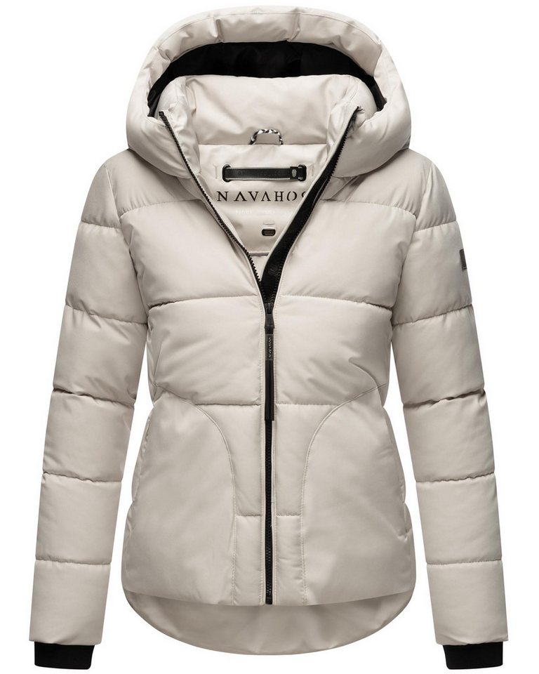 Navahoo Steppjacke Lachperle XIV Kurze gesteppte Damen Winterjacke mit hohem Kragen und Kapuze von Navahoo