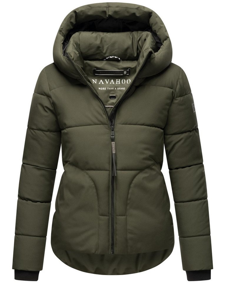 Navahoo Steppjacke Lachperle XIV Kurze gesteppte Damen Winterjacke mit hohem Kragen und Kapuze von Navahoo