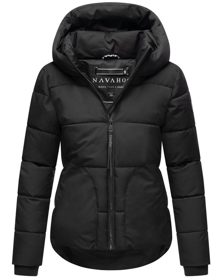 Navahoo Steppjacke Lachperle XIV Kurze gesteppte Damen Winterjacke mit hohem Kragen und Kapuze von Navahoo