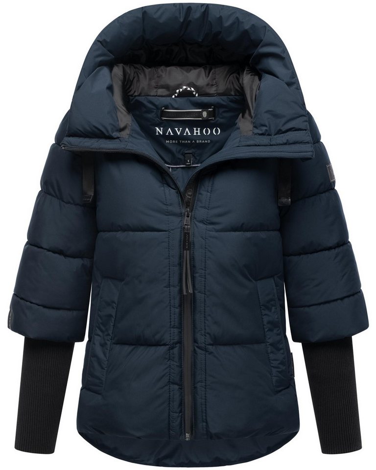 Navahoo Steppjacke Lotusherz XIV Warme gesteppte Winterjacke mit Rippstrickärmeln von Navahoo