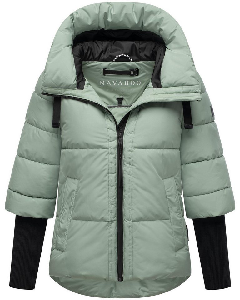 Navahoo Steppjacke Lotusherz XIV Warme gesteppte Winterjacke mit Rippstrickärmeln von Navahoo