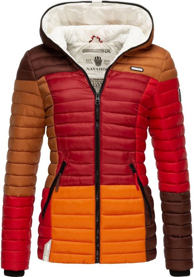 Navahoo Steppjacke Multikulti stylische Colorblocking Übergangsjacke m. Kapuze von Navahoo