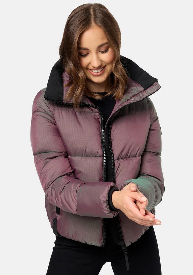 Navahoo Steppjacke Sternschnüppchen Gesteppte Damen Winterjacke in Chrom-Optik von Navahoo