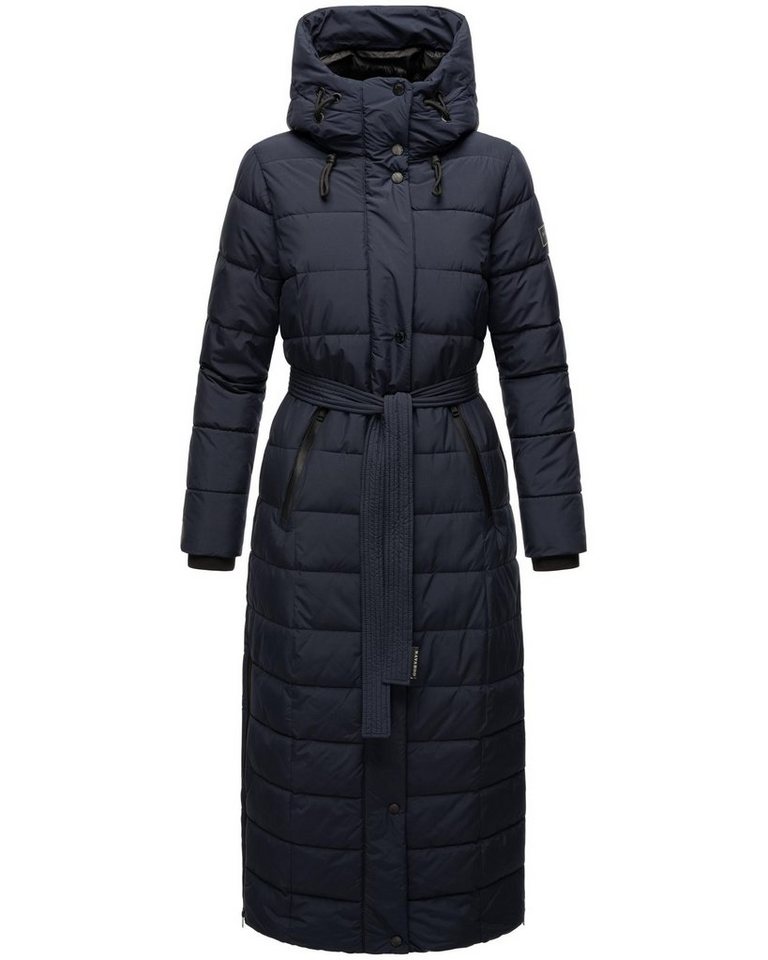 Navahoo Steppmantel Das Teil XIV extralanger Wintermantel mit abnehmbaren Kunstfellkragen von Navahoo