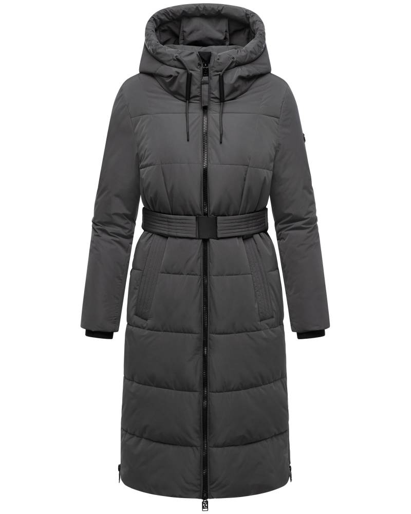 Navahoo Steppmantel "Herbstnebel 14" langer Damen Wintermantel mit Taillengürtel von Navahoo