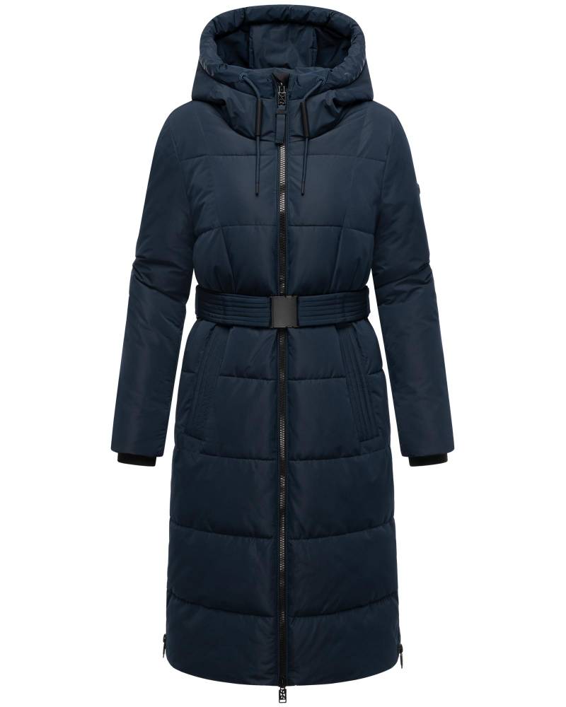 Navahoo Steppmantel "Herbstnebel 14" langer Damen Wintermantel mit Taillengürtel von Navahoo
