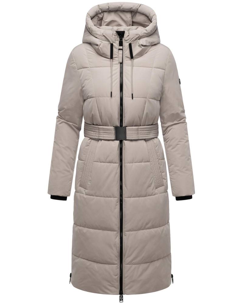 Navahoo Steppmantel "Herbstnebel 14" langer Damen Wintermantel mit Taillengürtel von Navahoo