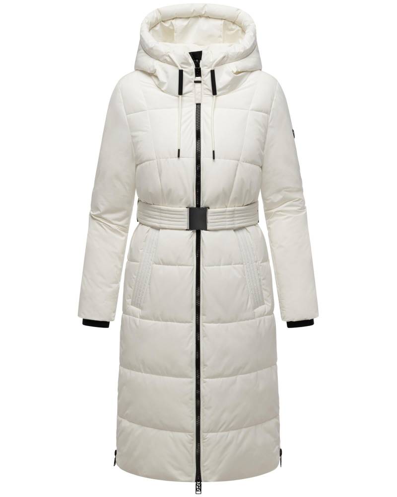 Navahoo Steppmantel "Herbstnebel 14" langer Damen Wintermantel mit Taillengürtel von Navahoo