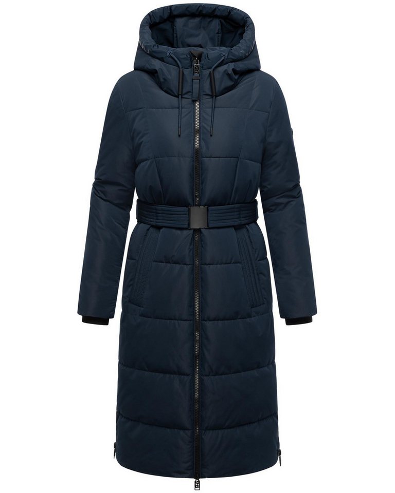 Navahoo Steppmantel Herbstnebel 14 langer Damen Wintermantel mit Taillengürtel von Navahoo