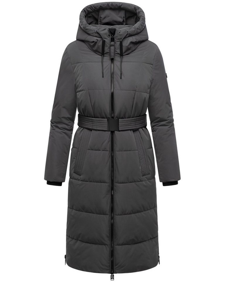 Navahoo Steppmantel Herbstnebel 14 langer Damen Wintermantel mit Taillengürtel von Navahoo