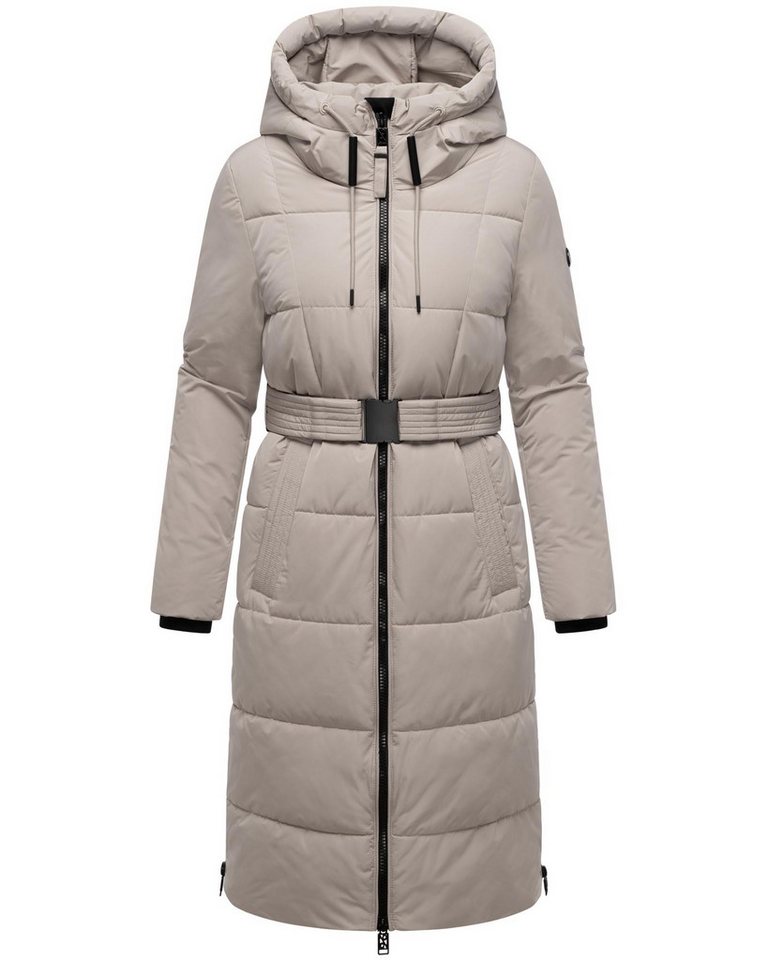 Navahoo Steppmantel Herbstnebel 14 langer Damen Wintermantel mit Taillengürtel von Navahoo