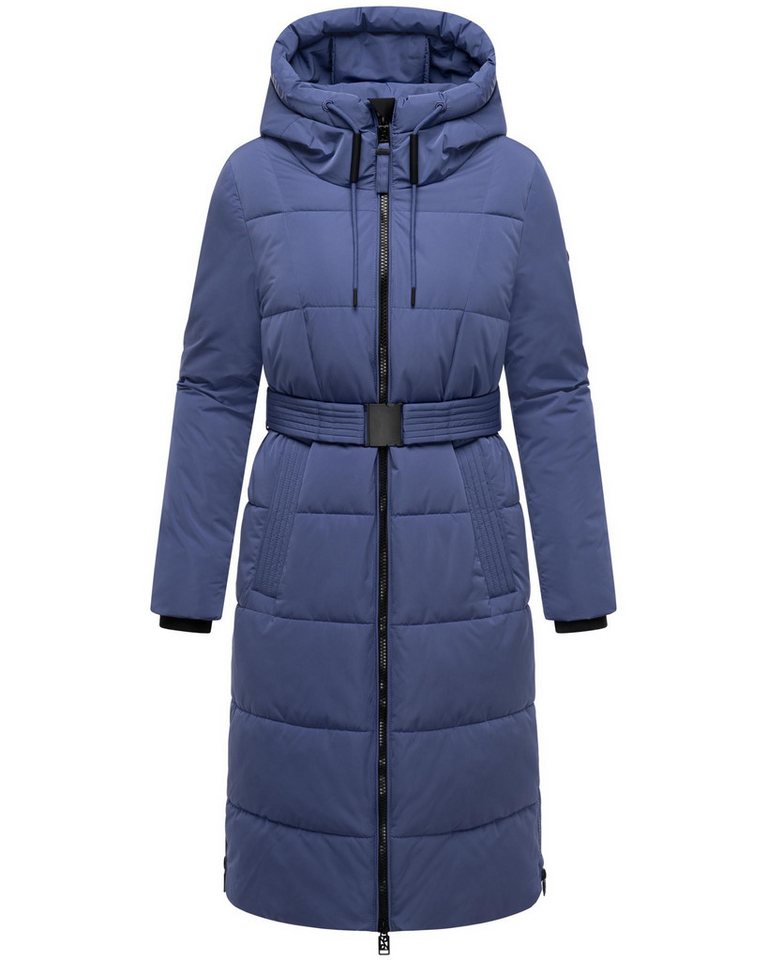 Navahoo Steppmantel Herbstnebel 14 langer Damen Wintermantel mit Taillengürtel von Navahoo