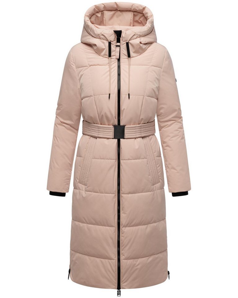 Navahoo Steppmantel Herbstnebel 14 langer Damen Wintermantel mit Taillengürtel von Navahoo