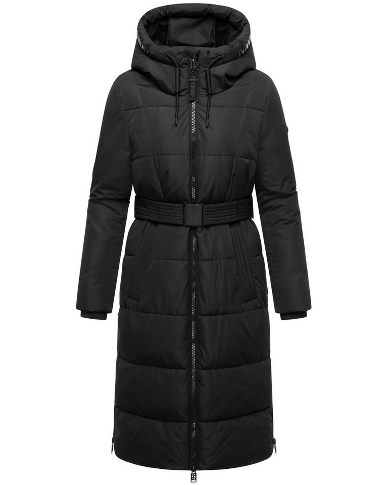 Navahoo Steppmantel Herbstnebel 14 langer Damen Wintermantel mit Taillengürtel von Navahoo