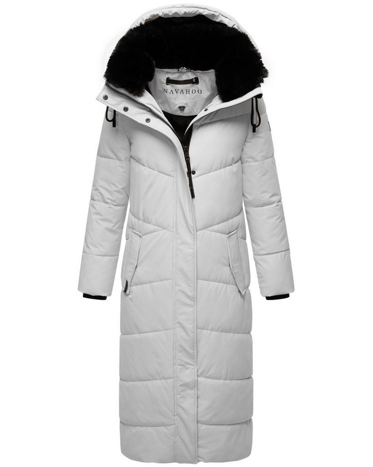 Navahoo Steppmantel Hingucker XIV Damen Wintermantel mit abnehmbaren Kunstfellkragen von Navahoo