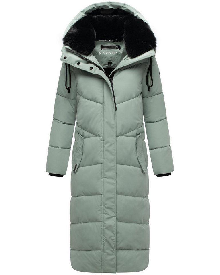 Navahoo Steppmantel Hingucker XIV Damen Wintermantel mit abnehmbaren Kunstfellkragen von Navahoo