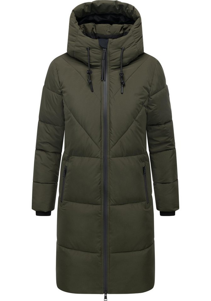 Navahoo Steppmantel Kältekuschel XIV Warmer Damen Wintermantel mit Fleece-gefüttertem Kragen von Navahoo