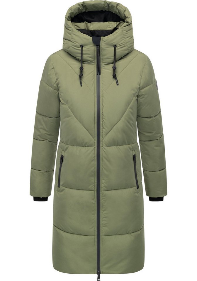 Navahoo Steppmantel Kältekuschel XIV Warmer Damen Wintermantel mit Fleece-gefüttertem Kragen von Navahoo