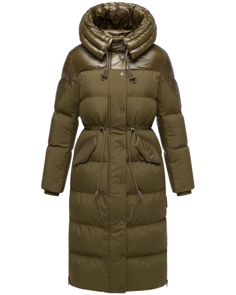 Navahoo Steppmantel "Knusperherz 14" Langer gesteppter Damen Wintermantel mit Materialmix von Navahoo