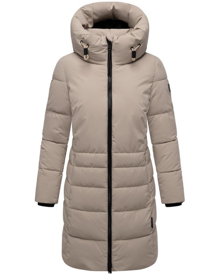 Navahoo Steppmantel Mondnebel XIV Langer, gesteppter Damen Wintermantel mit hohem Kragen von Navahoo