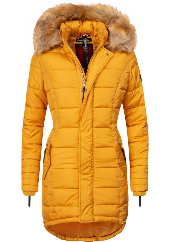 Navahoo Steppmantel Papaya hochwertiger Wintermantel m. edlem Fellimitat von Navahoo