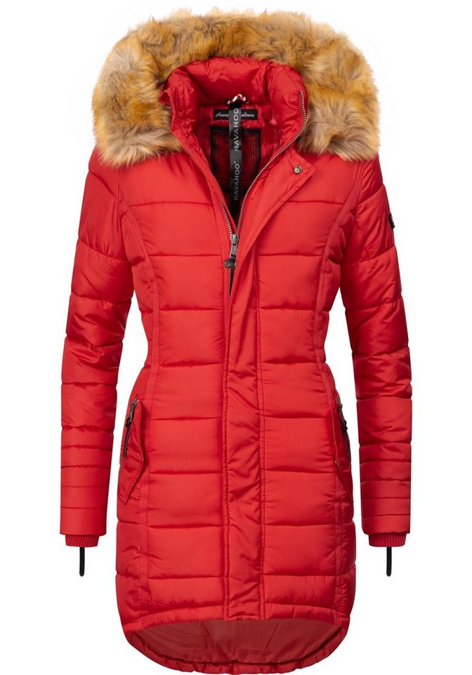 Navahoo Steppmantel Papaya hochwertiger Wintermantel m. edlem Fellimitat von Navahoo