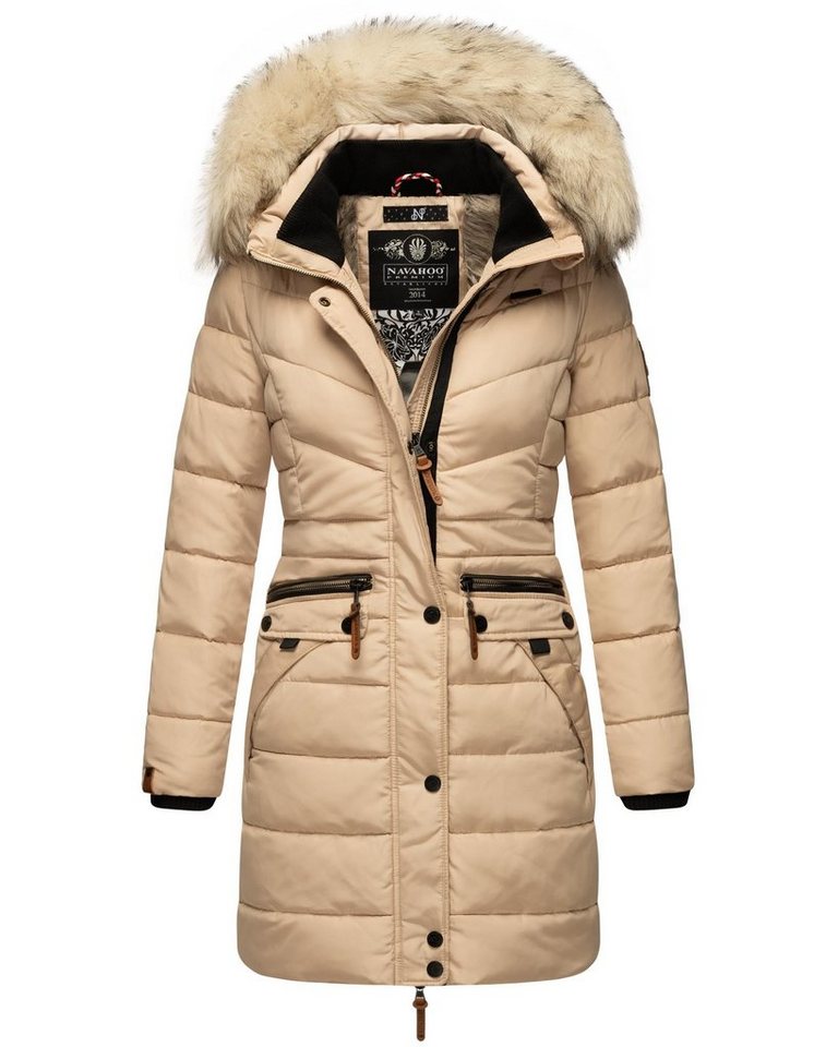 Navahoo Steppmantel Paula stylischer Winter Parka m. edlem Fellimitat von Navahoo