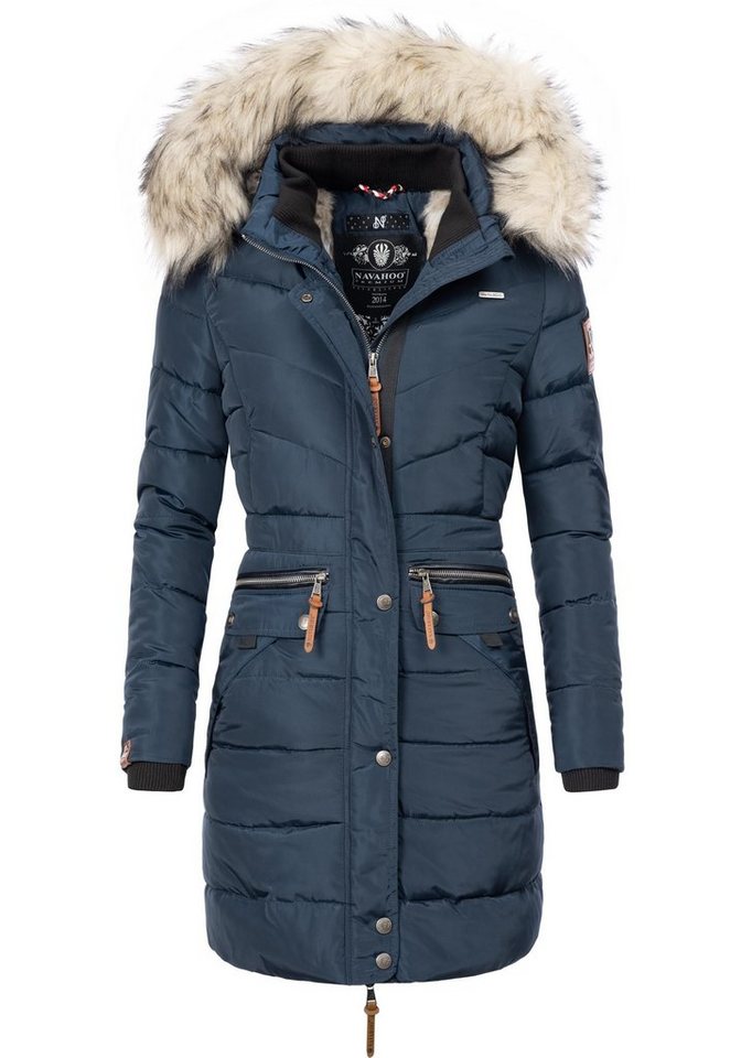 Navahoo Steppmantel Paula stylischer Winter Parka m. edlem Fellimitat von Navahoo