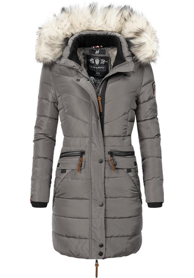 Navahoo Steppmantel Paula stylischer Winter Parka m. edlem Fellimitat von Navahoo